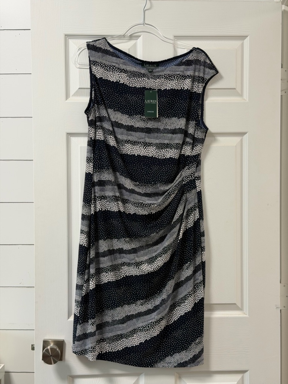 NWT Lauren Ralph Lauren sleeveless sheath dress with side ruching